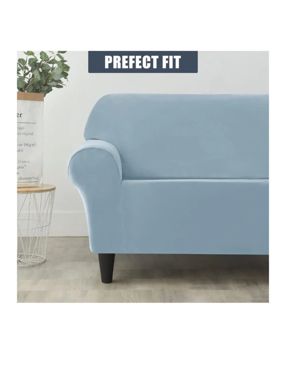 Pet & Kid Friendly VELVETY Soft Sofa Slipcover-LIGHT BLUE